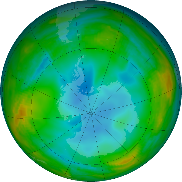 Antarctic ozone map for 10 June 1979